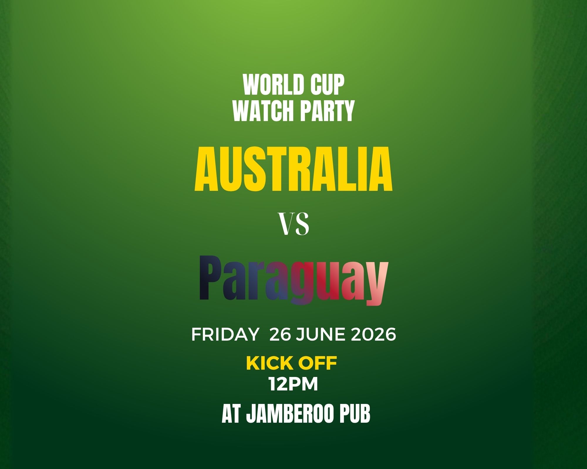 World Cup Match Australia v Paraguay 26 June 2026