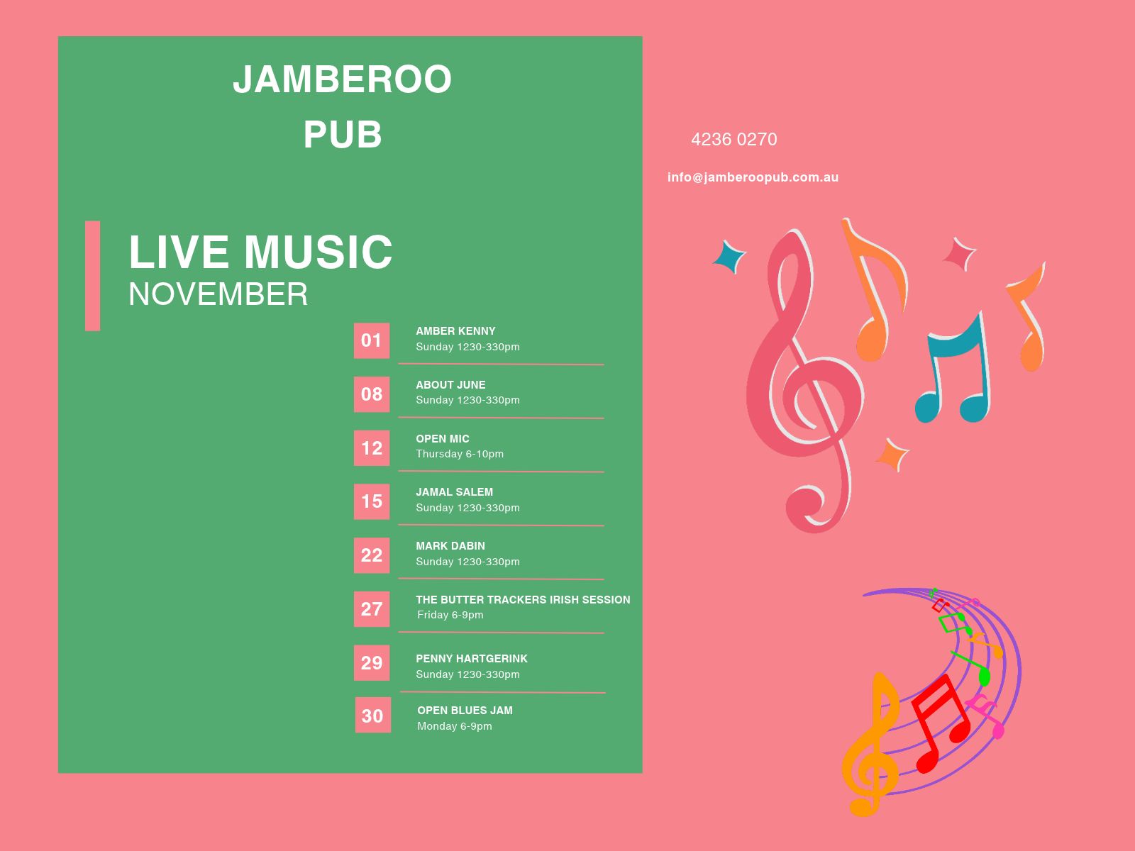 Live Music November at Jamberoo Pub