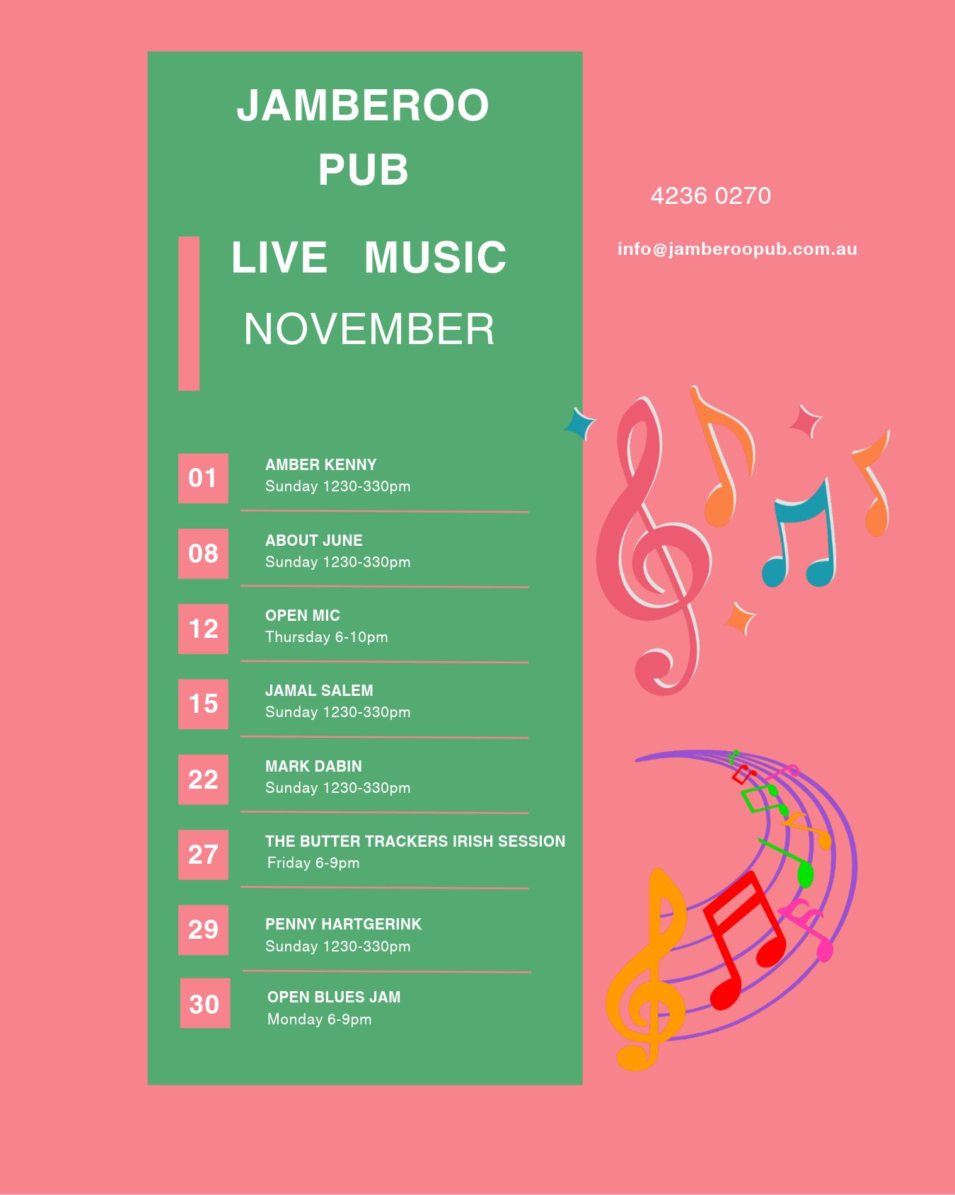 Live Music November at Jamberoo Pub
